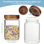 Glass Spice Jars Seasoning Containers Small Glass Jars with Lids Airtight Food Storage Canister for Kitchen Pantry Sugar Tea Coffee Bean Nuts Cookies Herbs Salt (30oz(900ml)*2 pack) - Image 2