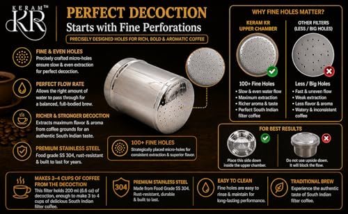 KERAM South indian filter coffee maker indian style 25.4 oz (750 ml) - Image 4