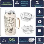 Hydraful 64 oz Tumbler with Handle and Straw - 100% Leak-Proof - Insulated Cup Reusable Stainless Steel Large Water Bottle Travel Mug for Gym, Hiking, and Camping - Gifts for Women Men Him Her - Image 2
