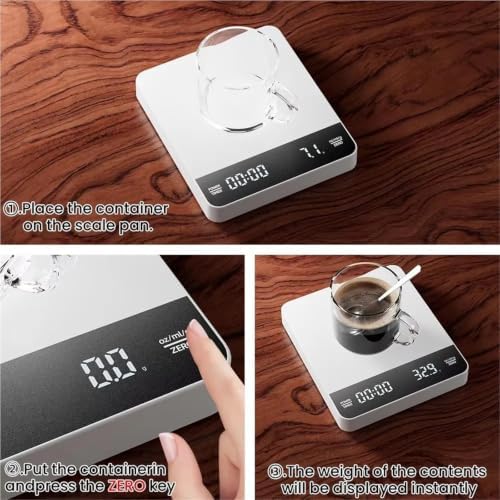 Coffee Scale, Mini Digital Balance 3kg 0.1g with Insulation Mat - Image 6