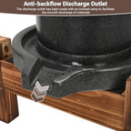 Manual Stone Grain Mill with Stainless Steel Handle, Natural Granite - Image 5
