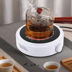 Electric Mini Stove Hot Plate, Small Hot Plate 700W Electric Ceramic Stove With Adjustable Power Levels Countertop Burners ElectricHot Plate for Boiling Water Making Tea and Coffee (White) - Image 3