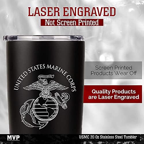 Military Gift Shop Marine Corps 20oz Insulated Tumbler-Double-Walled Stainless Steel Travel Cup-Durable & Leakproof-Disabled Vet Owned Business USMC 20oz Tumbler - Image 3