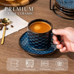 GBhome 6 OZ Coffee Mugs with Saucer and Stand, Ceramic Espresso Coffee Cup - Image 4