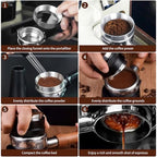 51mm Espresso Accessories Kit - 3 PCS Heavy Duty Dual Head Coffee Distributor and Tamper, WDT Tool, Magnetic Dosing Funnel - Fits Delonghi Breville 51mm Machines and Portafilter - Image 5