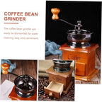 Vintage Manual Coffee Bean Grinder with Ceramic Burr, Wood Body - Image 5