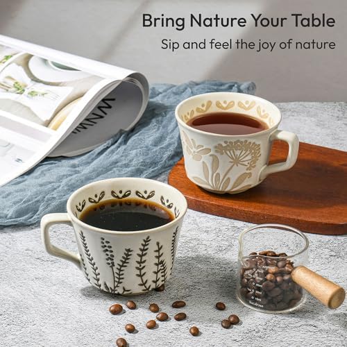 11 oz Ceramic Coffee Mug, Stoneware Teacup with Handle - Image 5