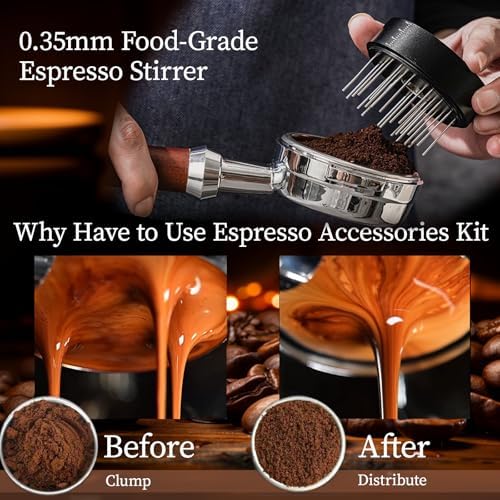 53MM Espresso Tools - Professional WDT Tool, Coffee Distributor & Tamper with 3-in-1 Design, 304 Stainless Steel Barista Essentials for Home Coffee Brewing, Beginner-Friendly Accessories - Image 2