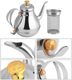 Fdit Tea Kettle, Stainless Steel, 1.2L, Gooseneck Spout, with Tea Filter, Silver, for Coffee and Tea - Image 3
