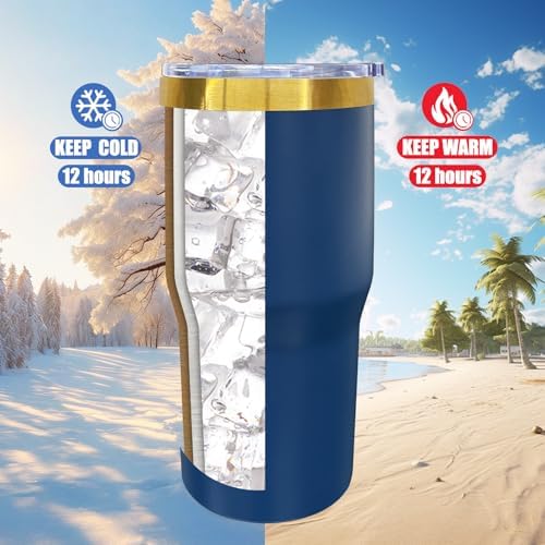 20 oz Tumbler Bulk Stainless Steel Tumblers with Lids and Straws Navy - Image 4
