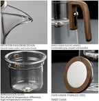 750ML Witchcraft Magic Glass Teapot with Infuser Strainer and Lid for Loose Leaf Tea Herbal, Magnetic Water Separation Tea Maker Kettle Clear Tea Pot - Image 5