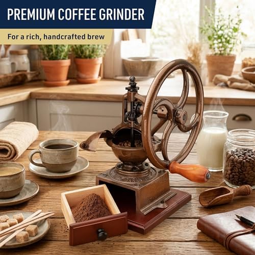 Classic Cuisine Manual Burr Coffee Grinder, Copper, 12.2” x 9.06” x 13.78” - Image 2