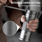 Bincoo Manual Coffee Grinder Manual Foldable Handle– Espresso Hand Coffee Grinder Burr,Compact and Portable for Home/Travel/Camping(Gray) - Image 5