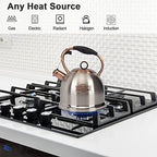 Whistling Stovetop Tea Kettle Food Grade Stainless Steel, Hot Water Fast to Boil for Stove Top-3.0Q - Image 2
