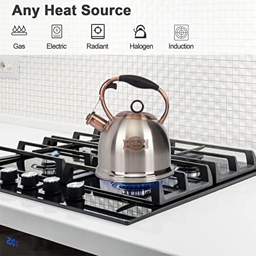 Whistling Stovetop Tea Kettle Food Grade Stainless Steel, Hot Water Fast to Boil for Stove Top-3.0Q - Image 2