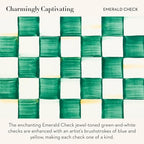 MACKENZIE-CHILDS Whistling Tea Kettle, Green-and-White Emerald Check - Image 3