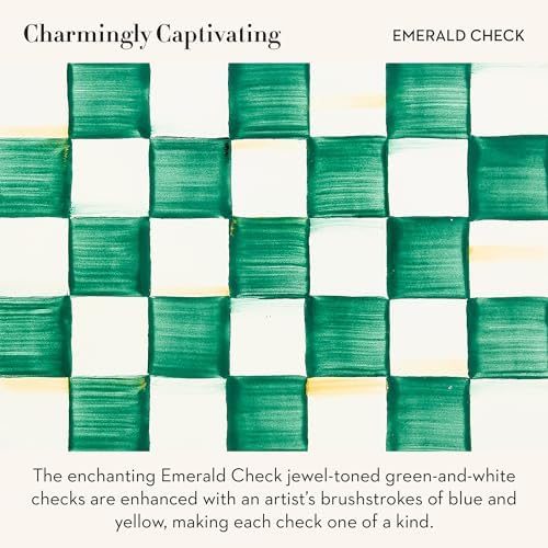 MACKENZIE-CHILDS Whistling Tea Kettle, Green-and-White Emerald Check - Image 3