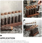 Glass Coffee Bean Storage Tube with Wooden Stand, Sealed Airtight Canister - Image 5