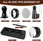 7 PCS Espresso Accessories Set with 53.3mm Spring Loaded Tamper - Image 3