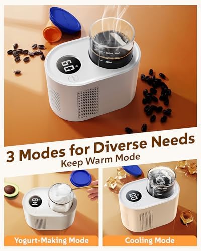 Coffee Cup Warmer,Mini Refrigerator for Wine Chiller,3-In-1 Cup Warmerfor Desk(Cooling, Heating, and Fermentation), Coffee Warmer, Suitable for Bedroom, Study, Office, etc. - Image 2