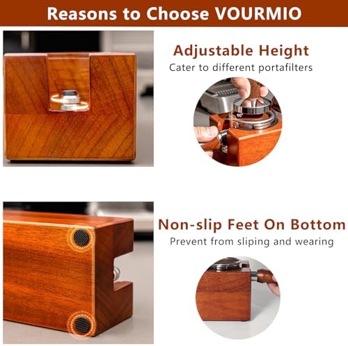 Wooden Espresso Tamping Station for 51-54mm & 58mm Portafilters - Image 4