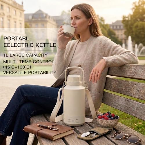 MEGAWISE 1L Portable Electric Kettle, 4 Temp Settings, 8H Keep Warm - Image 3