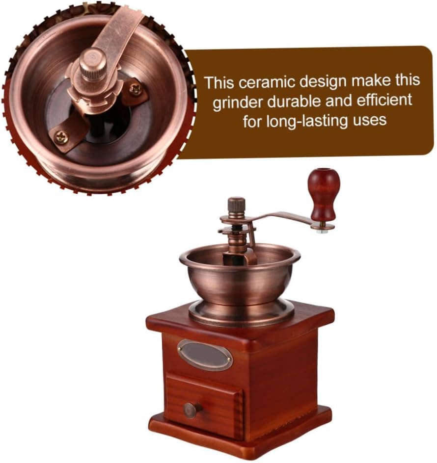 iplusmile Manual Coffee Bean Grinder with Ceramic Burr Wear Resistant Hand Mill for Travel and Camping Portable Manual Coffee Grinder Machine for Consistent Bean Grinding - Image 6