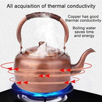 Tea Pot,Kettle Stovetop Whistling Tea Kettle Copper Whistling Tea Kettle Vintage Tea Kettle Whistling Tea Pots Teapot Stovetop with Handle Coffee Pots for Gas Stove Tea Kettle(3L) - Image 6