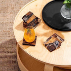 Walnut Coasters Set, Modern Coasters with Holder - Image 6