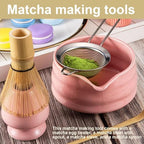 5PCS/Set Matcha Whisk Set with Bowl, Whisk, Sifter, Scoop and Holder for Matcha Tea - Image 3
