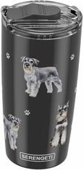 SERENGETI Schnauzer 20 Oz. Stainless Steel, Vacuum Insulated Tumbler with Spill Proof Lid - 3D Print - Insulated Travel mug for Hot or Cold Drinks (Schnauzer Tumbler) by ESPETS