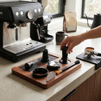 Asixxsix Coffee Tamper Set, 7PCS Espresso Accessories Kit with Wood Espresso Tamping Station, Distributor, Dosing Funnel, PuckScreen, Brush, 51mm Tamper Tools - Image 3
