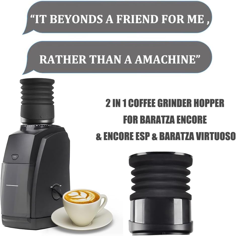 ‌Premium 2-in-1 Coffee Grinder Hopper with Silicone Bellow & Aluminum Lid | Perfect for Encore & Virtuoso Espresso Machines - Image 2