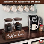 gmisun Coffee Canister, 2 Pack 50 Fl oz Glass Canisters with Airtight Lids, Coffee Grounds Storage Container Jars with Scoop/Shelf/Labels, Sugar/Tea Storage Holder Containers for Cafe Bar/Station - Image 4