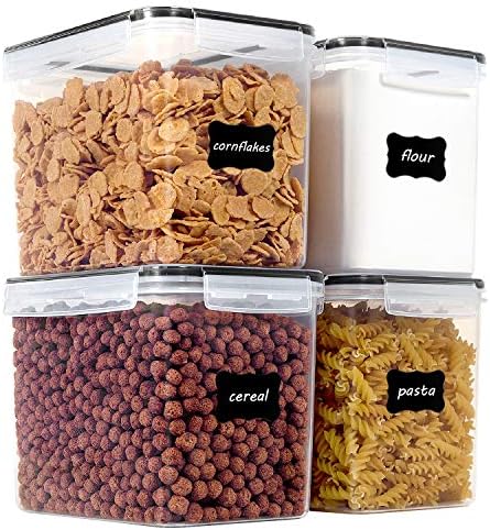 Vtopmart 3.6L Food Storage Containers, 4 PCS, Black by Vtopmart