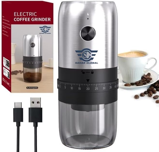 Electric Burr Coffee Grinder for Home Use, 38 Grind Settings, Adjustable Coffee Bean Grinder for Espresso, French Press & Pour Over Coffee, Stainless Steel Design by Sahar Global - Image 5