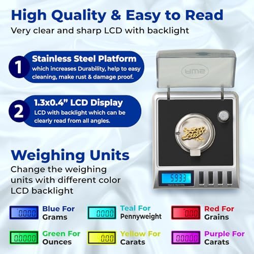 AWS Gemini-20 Milligram Scale 20g x 0.001g–Digital Jewelry/Lab Scale for Powder, Gold, Gems – Includes Calibration Weights, Tweezers & Tray–Tare, Cal, 6 Units (Gemini - 20 - Black) - Image 3