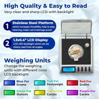 AWS Gemini-20 Milligram Scale 20g x 0.001g–Digital Jewelry/Lab Scale for Powder, Gold, Gems – Includes Calibration Weights, Tweezers & Tray–Tare, Cal, 6 Units (Gemini - 20 - Black) - Image 3