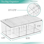 Sorbus Tea Bag Organizer, 2-Pack Clear Bins with Removable Dividers - Image 5