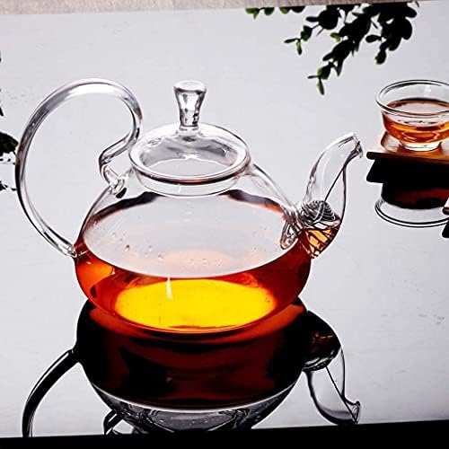 Cast Iron Tetsubin Teapot 600ml/800ml Glass Teapot with Infuser, Teapot with Strainer Removable Infuser Home Teapot Tea Accessories Tea Pot (One Color 800ml) by Unknown
