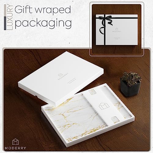 Set of 4 Heat Resistant Cork Placemats for Dining Table with Free Set of 4 Matching Drink Coasters Marble Design 16 x 12 Inches Cork Backed Hard Placemats (Foiled Gold) - Image 6