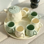 Water Pitcher Household Tea Set Fashionable teapot Ceramic Water Set with Cup Household Cup Living Room Water Cup Kettle Teacup Cup Tea Set Water Jug - Image 6