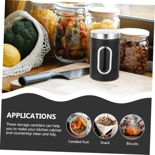Sewroro 3pcs Stainless Steel Airtight Canisters with Window for Beans Spice - Image 6