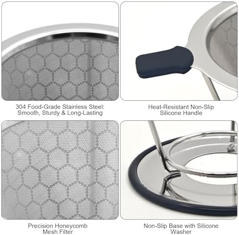 Pour Over Coffee Dripper–Stainless Steel Paperless Reusable Filter - Image 2