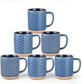 GBhome Coffee Mugs Set of 6, 16 oz Blue Coffee Cups with Large Handle by GBhome