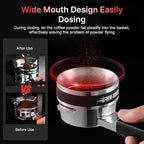 58MM Coffee Dosing Funnel | Attachable Coffee Powder Funnel with 36 Fasteners & Grip - Proof Silicone | Outward Locking Design for 58mm Portafilter | Stainless Steel Dosing Ring - Image 5