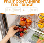 6 Pack Stackable Storage Drawers,Plastic Organizers Bins, Drawers Storage with Handles and Movable Dividers for Organization and Storage in Fridge,Bathroom, Pantry, Kitchen Cabinets, Under Sink - Image 4