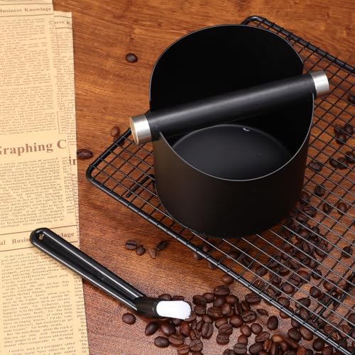 Wakauto Stainless Steel Coffee Ground Knock Box and Cleaning Brush with Large Capacity, Detachable Knock Bar, Anti-Skid Pad for Home Kitchen and Bar Use - Image 6