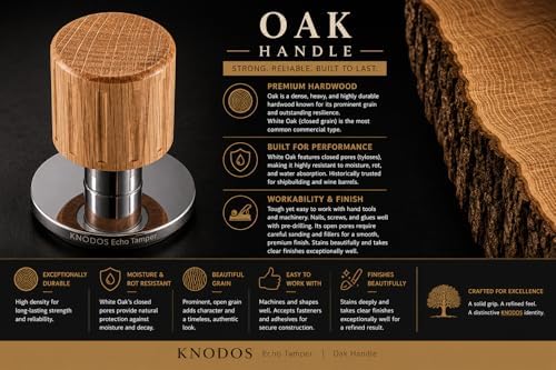 Self Leveling Coffee Tamper 54mm with Oak Handle - Image 6