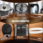 Electric Aluminum Moka Pot 3-6 Cup 150-300ml Stovetop Espresso Maker - Image 4